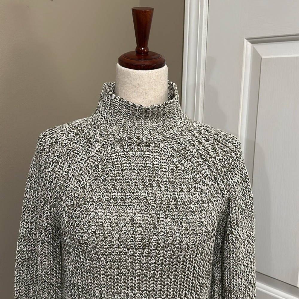 Madewell Marled Cotton Mockneck Sweater in Marled Ivy Combo - Picture 3 of 6